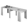 Table Console Extensible Coloris Béton -78 X 90 X 50 Cm -PEGANE- 7