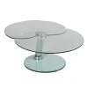 Marque Generique Table Basse 2 Plateaux Demi-lune En Verre Trempé GLASS 17