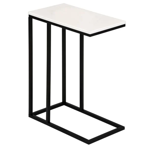 IDIMEX Table D’appoint Rectangulaire DEBORA, En Métal Noir Et Décor Blanc M… 4