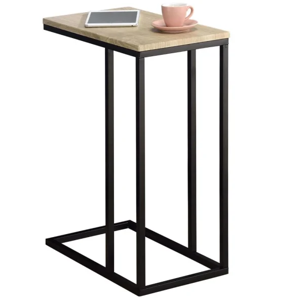 IDIMEX Table D’appoint Rectangulaire DEBORA, En Métal Noir Et Décor Chêne … 1