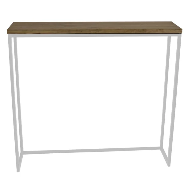 Ds Meubles Table Mange Debout Icub – Industriel Vintage 30x120x110cm Blanc 3