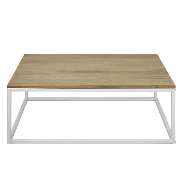 Ds Meubles Table Basse Icub. Style Industriel Vintage 80x120x37 Cm Blanc 3