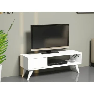 Homemania Meuble TV Contemporain Maya – 90 X 33 Cm – Blanc 9