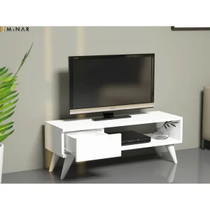 Homemania Meuble TV Contemporain Maya – 90 X 33 Cm – Blanc 11