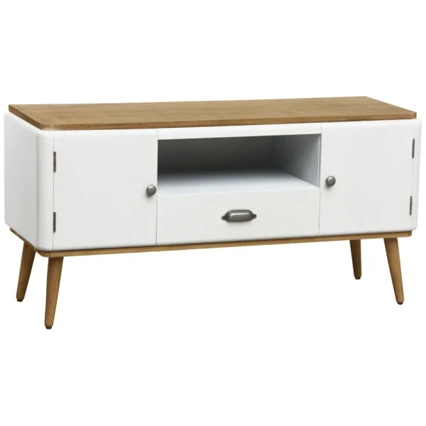 MENZZO Meuble Tv Hansel Scandinave 2 Portes Blanc 1