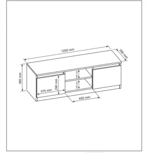 3xEliving Meuble TV Avec Rangement Demi 120 Cm Avec LED, Blanc / Blanc… 12