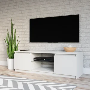 3xEliving Meuble TV Avec Rangement Demi 120 Cm Blanc, Largeur: 120cm, … 8