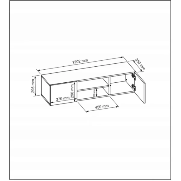 3xEliving Meuble TV Avec Rangement Demi 2 15 120 Cm Sonoma, Largeur: 1… 1