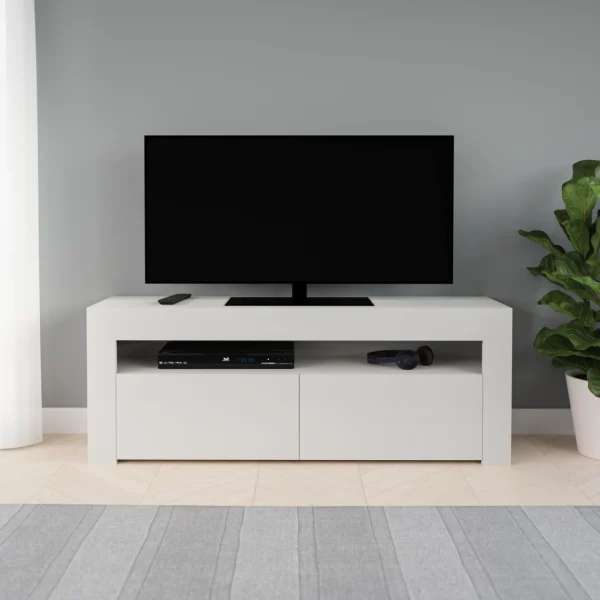 3xEliving Meuble TV Avec Rangement KIM 160 Cm Blanc, Largeur: 160cm, P… 3