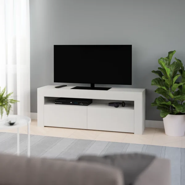 3xEliving Meuble TV Avec Rangement KIM 160 Cm Blanc, Largeur: 160cm, P… 4