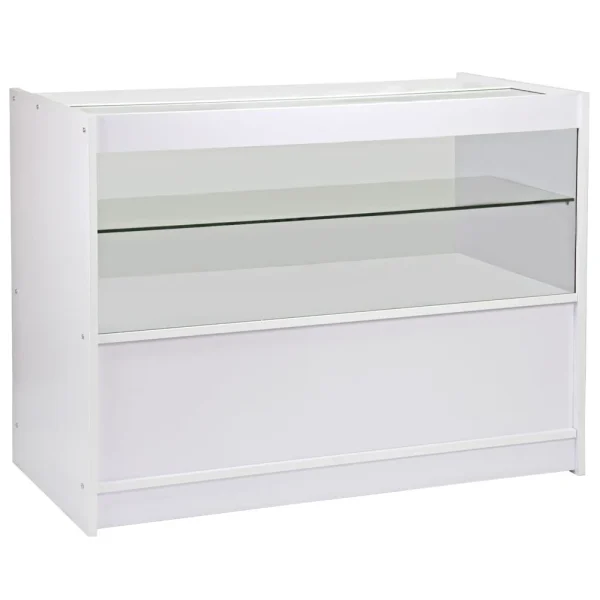 MonsterShop Vitrine Comptoir Blanc C1200 Pour Magasins Et Commerces 1