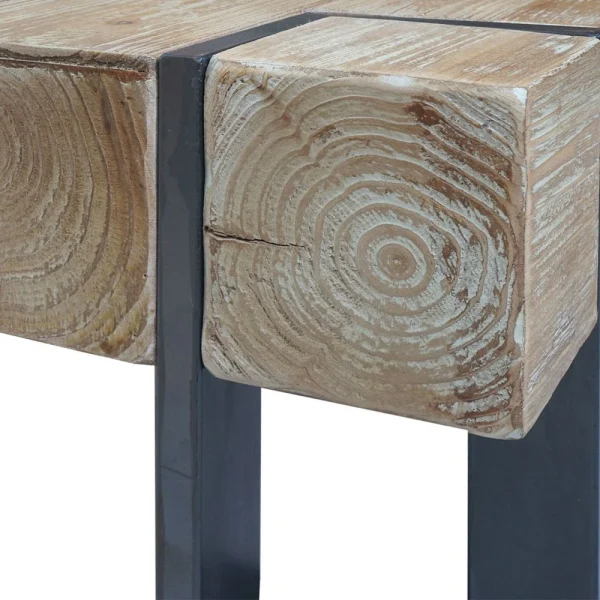 Mendler Table Basse De Salon HWC-A15, Sapin Massif Rustique 40x90x90cm 4