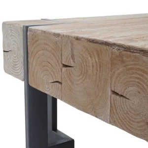 Mendler Table Basse De Salon HWC-A15, Sapin Massif Rustique 40x90x90cm 13