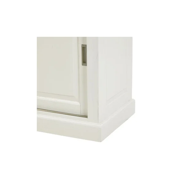 Tousmesmeubles Buffet 4 Portes Coulissantes 4 Tiroirs Blanc/Bois – DUNEDIN 5