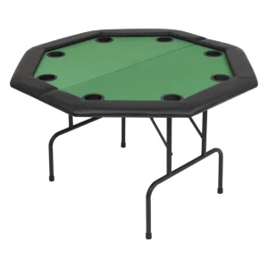 VidaXL Table De Poker Pliable Pour 8 Joueurs 2 Plis Octogonale Vert 9