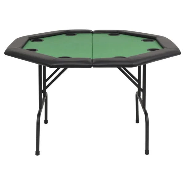 VidaXL Table De Poker Pliable Pour 8 Joueurs 2 Plis Octogonale Vert 5