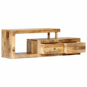 HELLOSHOP26 Meuble Télé Buffet Tv Télévision Design Pratique 120 Cm Bois Massi… 13