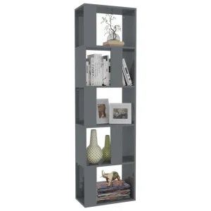 VidaXL Bibliothèque/Séparateur De Pièce Gris Brillant 45x24x159 Cm 11