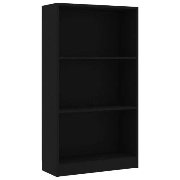 VidaXL Bibliothèque 3 Niveaux Noir 60x24x109 Cm Bois D’ingénierie 3