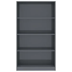 VidaXL Bibliothèque à 4 Niveaux Gris Brillant 80x24x142 Cm Agglomér… 13