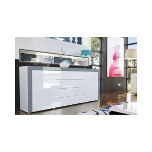 MPC Buffet Design Laqué Blanc /blanc/ Gris 7