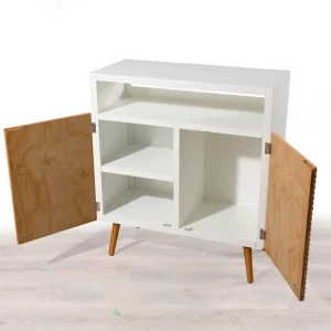 MACABANE Buffet 2 Portes Style Scandinave – Miel / Blanc 7