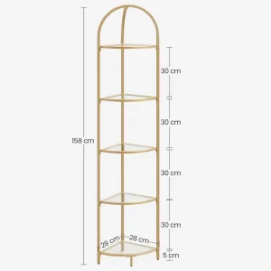 HELLOSHOP26 Étagère D’angle à 5 Niveaux Bibliothèque Cadre En Métal étagère… 6