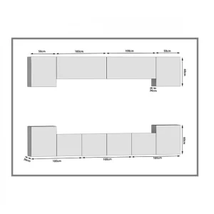 Hucoco AREN – Ensemble Meubles TV – Unité Murale Largeur 300 Cm – Mur TV à … 10