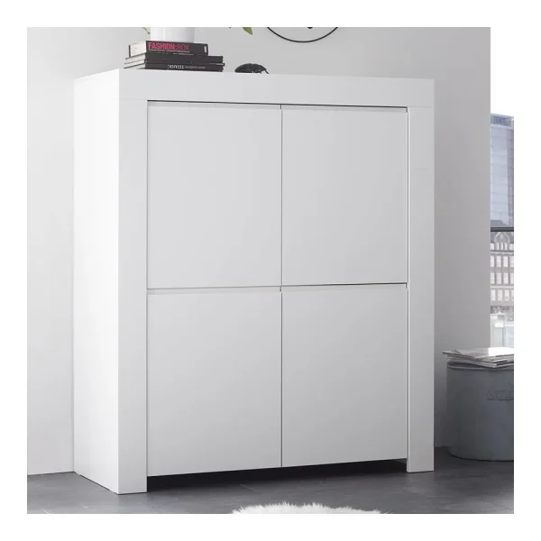 KASALINEA Argentier 110 Cm Design Blanc Laqué AGATHE 1