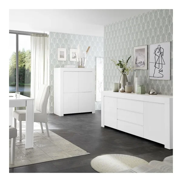 KASALINEA Argentier 110 Cm Design Blanc Laqué AGATHE 5