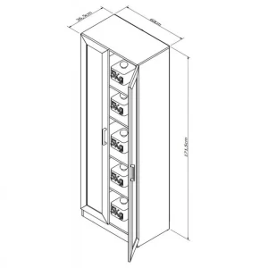 SANS MARQUE Armoire Bibliothèque 2 Portes Vitrées Blanche 12