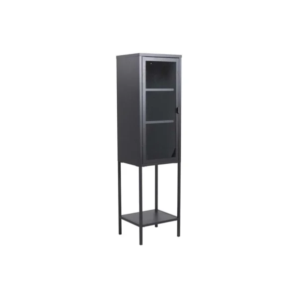 Venture Home Armoire Vitrée Avec étagère En Acier Misha Noir. 1