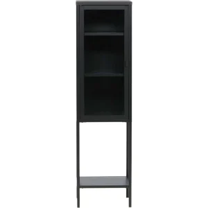 Venture Home Armoire Vitrée Avec étagère En Acier Misha Noir. 12