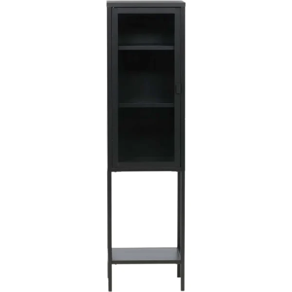 Venture Home Armoire Vitrée Avec étagère En Acier Misha Noir. 5