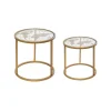 Atmosphera, Createur D’Interieur Atmosphera – Lot De 2 Tables à Café En Métal Doré Et Verre Trempé 19