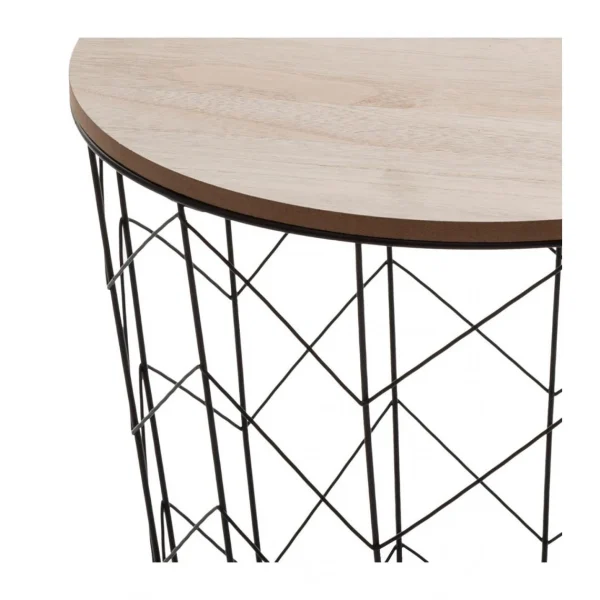 Atmosphera, Createur D’Interieur Atmosphera – Table à Café En Métal Noir Et Plateau En Bois H 38 Cm 3