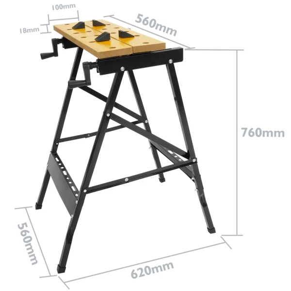 Primematik Banc De Travail Pliant Avec étau. Table Pliante Pour Le Bricolage. 10… 3