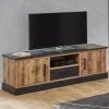 NOUVOMEUBLE Banc TV 140 Cm Couleur Bois Foncé OSWALD 34