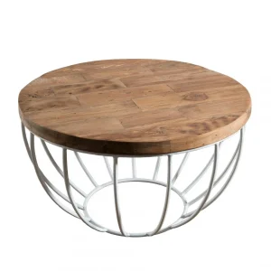 MACABANE Table Basse En Teck Recyclé – Blanc 7