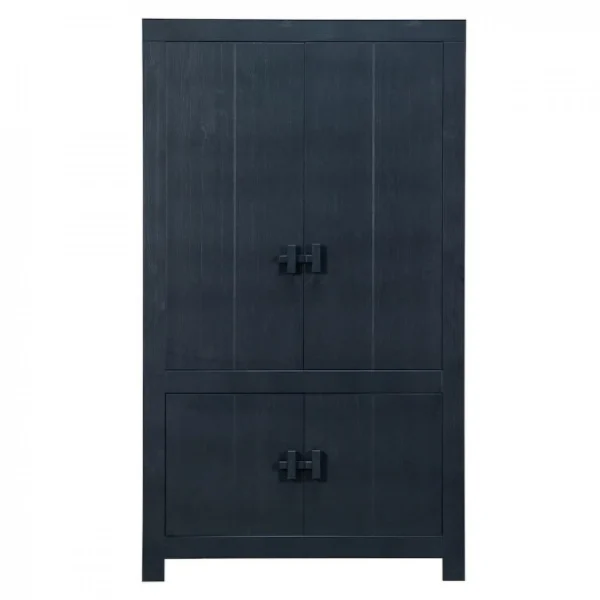 WOOOD BENSON – Armoire En Bois De Pin Noir H 200 1