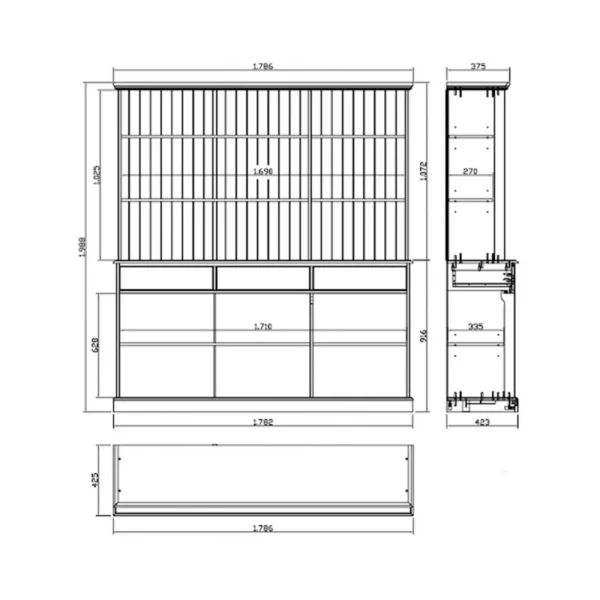 Beaux Meubles Pas Chers Vaisselier Blanc 6 Portes Coulissantes 5