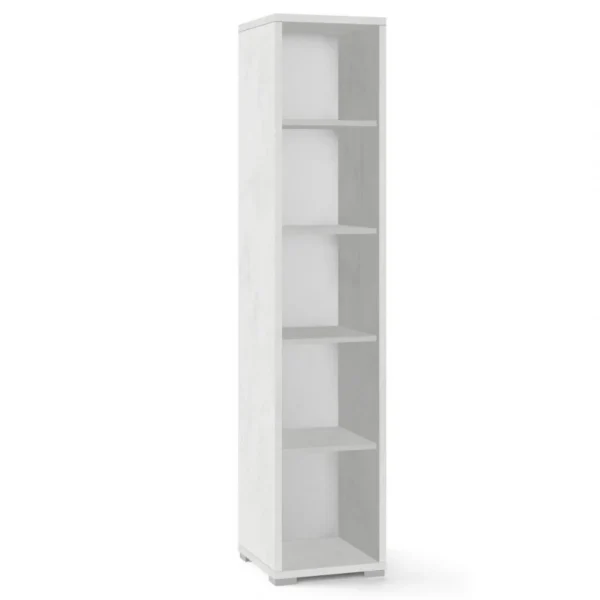 Webmarketpoint Bibliothèque étroite Moderne En Bois Ossido Blanc Avec Quatre étag?… 1