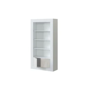 Usinestreet Bibliothèque GWEN 4 Tablettes Et 2 Portes L94cm X H181cm – Blanc / B… 9