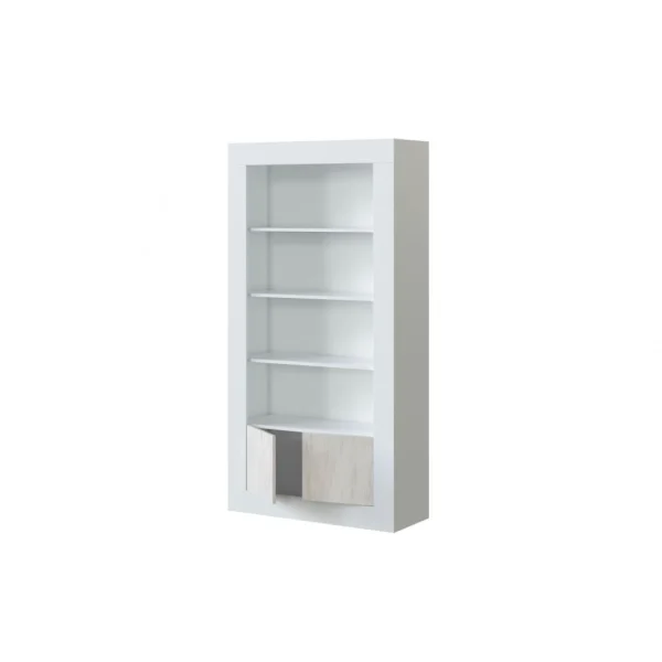 Usinestreet Bibliothèque GWEN 4 Tablettes Et 2 Portes L94cm X H181cm – Blanc / B… 4