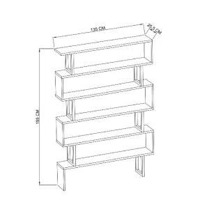 Homemania Bibliothèque Monsaraz – Avec Étagère – Mur, Bureau, Salon – Chêne,… 9