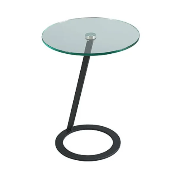 MES Bout De Canapé Rond 46×55 Cm Avec Plateau En Verre 1