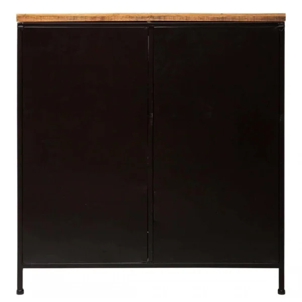 Pegane Buffet 1 Porte En Métal Et Bois Coloris Noir – Longueur 80 X Profonde… 4