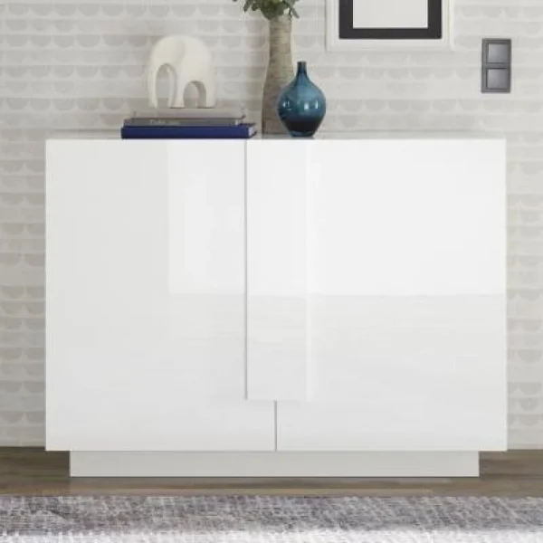 NOUVOMEUBLE Buffet 120 Cm Design Blanc Laqué JUNON 2 1