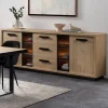 NOUVOMEUBLE Buffet 240 Cm Contemporain Couleur Bois Clair Et Noir PERSIA 14