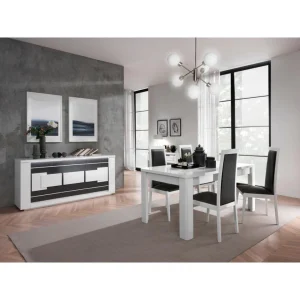 Modern Living Buffet 3 Portes BELLARIVA Laqué Blanc/ Gris Anthracite. 9